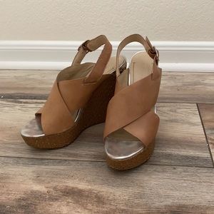 BCBGeneration Maydlower Wedge Sandals - Size 7